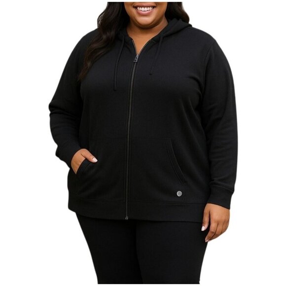 Torrid Active Size 5X Jacket Womens Zip-Up Hooded Black Lounge Wear Modern - Picture 1 of 12